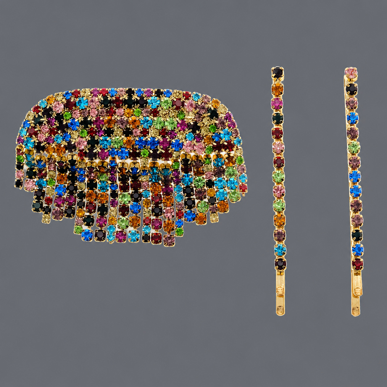 Horquilla de zirconio de lujo ligero europeo y americano con incrustaciones de diamantes, pinza de pelo de alta gama para mujer, suministro mayorista transfronterizo directo de fábrica.