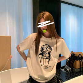 美式SAINT MICHAEL卡通动漫印花洗水做旧vintage女短袖T恤G1294