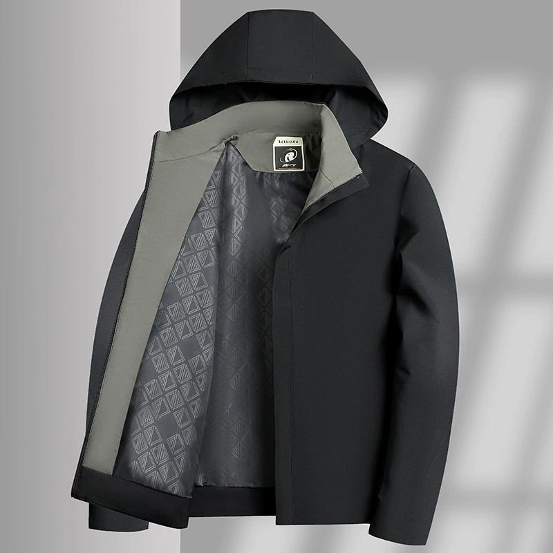 Простая деловая повседневная куртка весна и осень для мужчин без горячего и морщин ветрозащитный топ съемная шляпа куртка куртка куртка