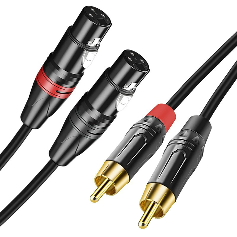 2RCA к 2 XLR женский аудио кабель, двойной лотос к двойному XLR женскому миксеру, кабель акустика усилитель