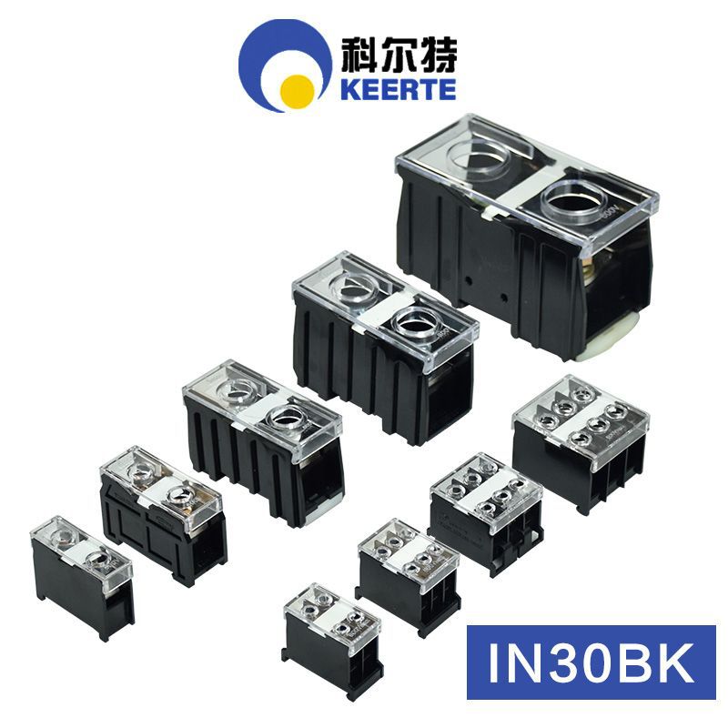 端子座IN30BK-C 50A3P直通式接线端子 日式导轨端子排 配电柜端子