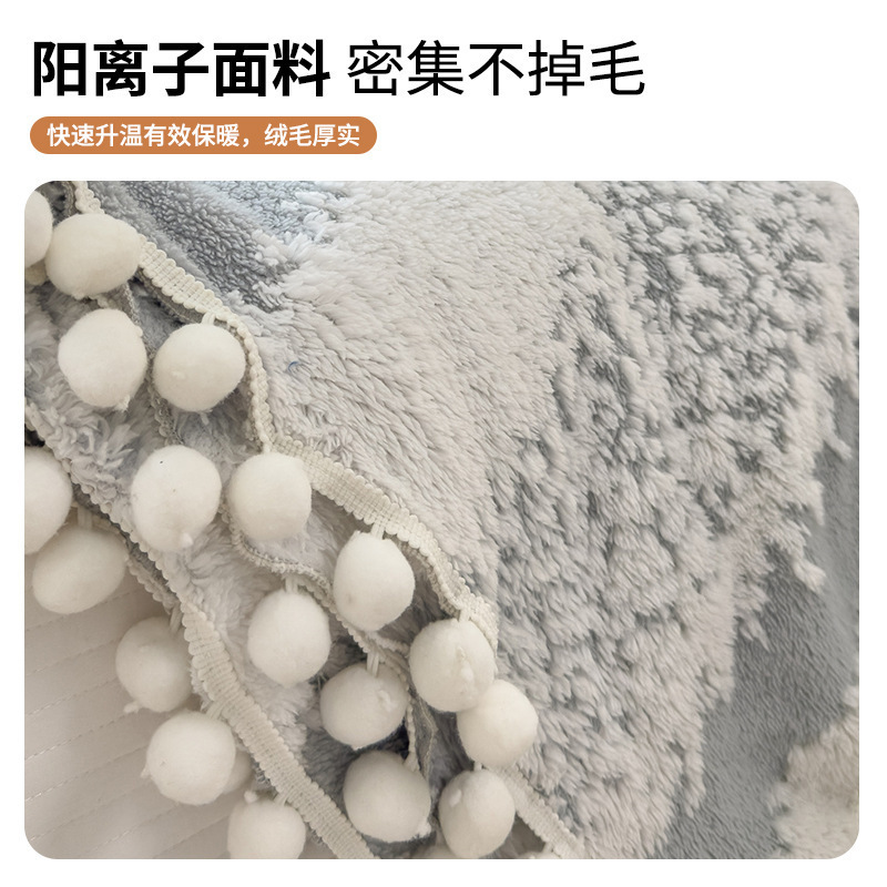 Luz de lujo catiónico jacquard agujero torre de cordero calentamiento siesta de niños manta de doble capa manta de oficina