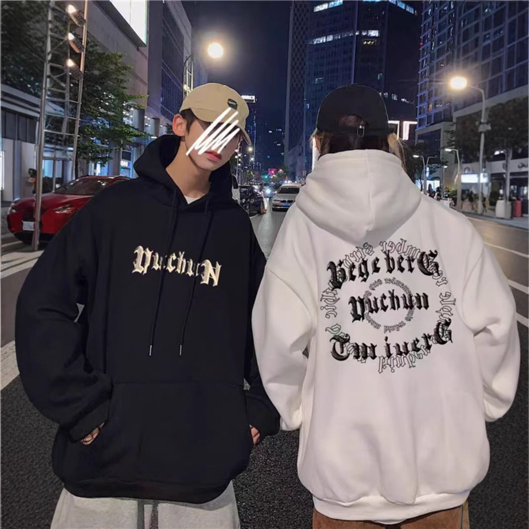 하이 엔드 남성과 여성의 긴팔 INS 스타일 탑 스페셜 커플 의류 가을과 겨울 기모 후드 스웨트 패션 브랜드 클래스 의류