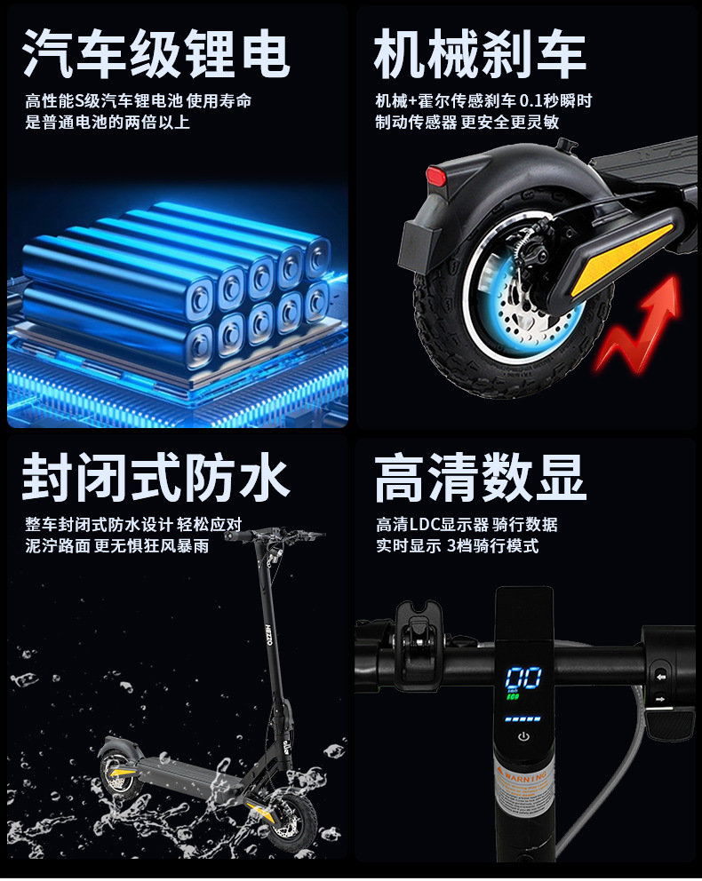 Electric Scooter, Foldable Electric Bike, Adult Scooter for Commuting to Work, Lithium Battery, Lightweight Commuting Scooter, Lithium Battery