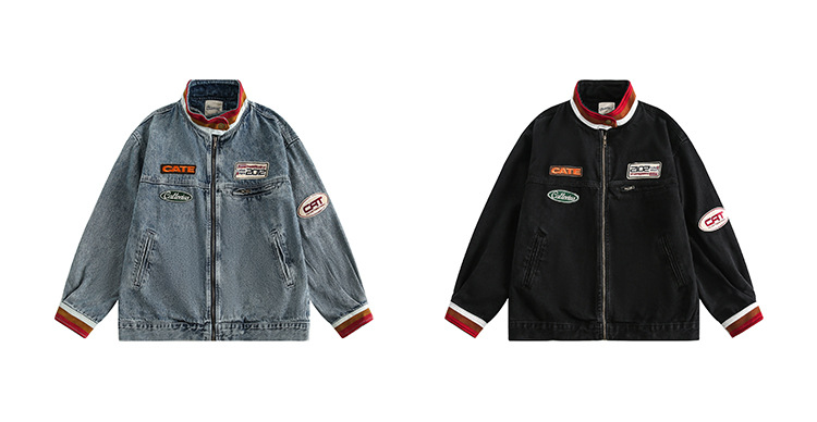 Denim Jacket Men Retro High Street Motorcycle Style Jacket Top_voghion.com