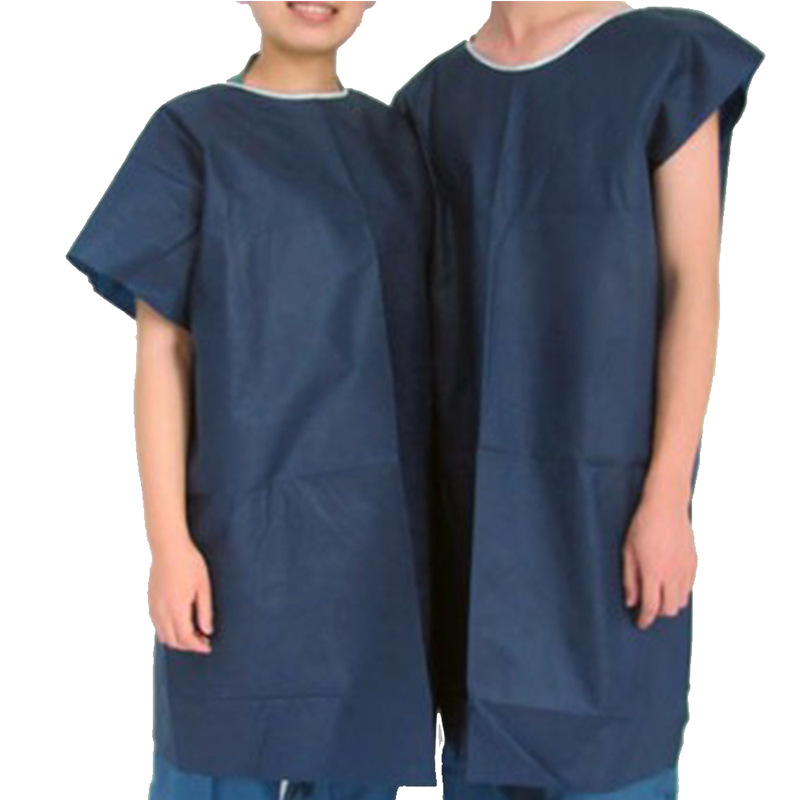 源头厂一次性无纺布病人服40克PP短袖防走光透视isolation gownZ