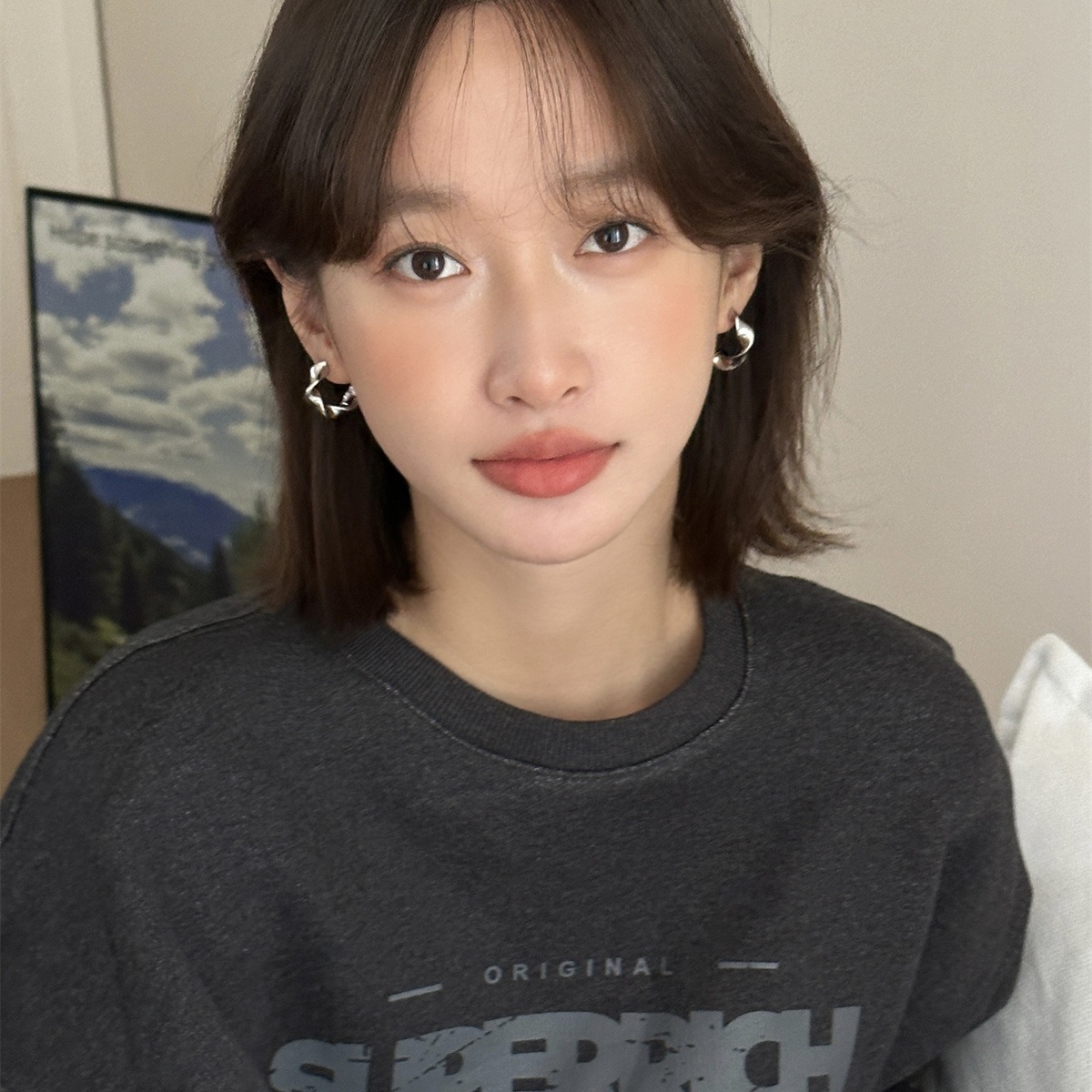 精緻設計感莫比烏斯耳扣女個性簡約素圈耳環時尚百搭新款耳飾耳扣