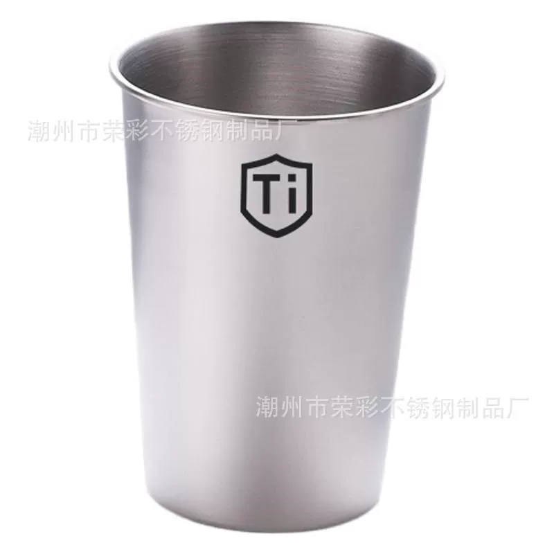 Pure titanium cup, outdoor camping single‑layer 400 ml