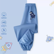儿童夏季裤子帅气纯棉男孩百搭防蚊裤2025新款男童卡通休闲潮长裤