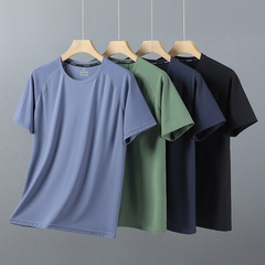 新品半袖tシャツメンズ夏薄手ランニングスポーツアイスシルク速乾性半袖男性用氷感トップス