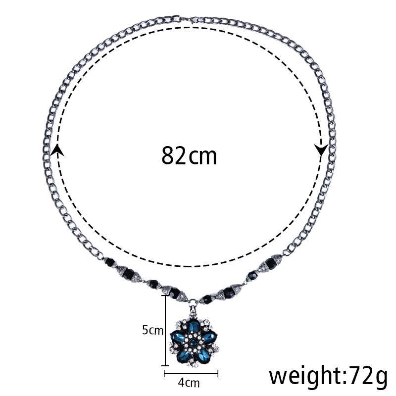 1 Piece Fashion Snowflake Alloy Tassel Plating Inlay Zircon Women's Necklace display picture 2