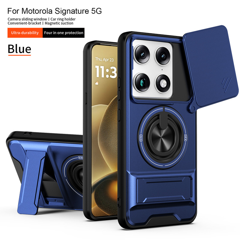 Suitable for Moto Signature Sliding Window Phone Case, Moto Edge70 Magnetic Stand Anti-Drop Case
