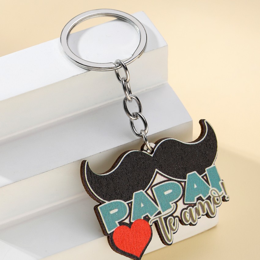 Modern Style Letter Wood Father'S Day Unisex Keychain display picture 11