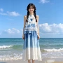 云南大理旅游扎染连衣裙
