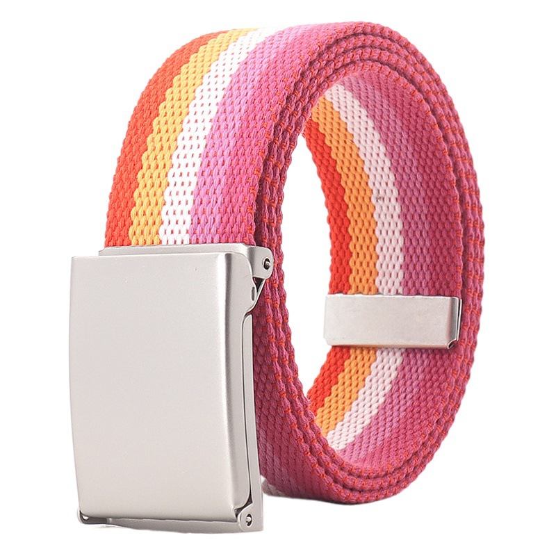 Ejército de hierro hebilla colorido cinturón hombres y mujeres jóvenes estudiante casual todo partido pantalones vaqueros de lona fabricante pantalones cinturón