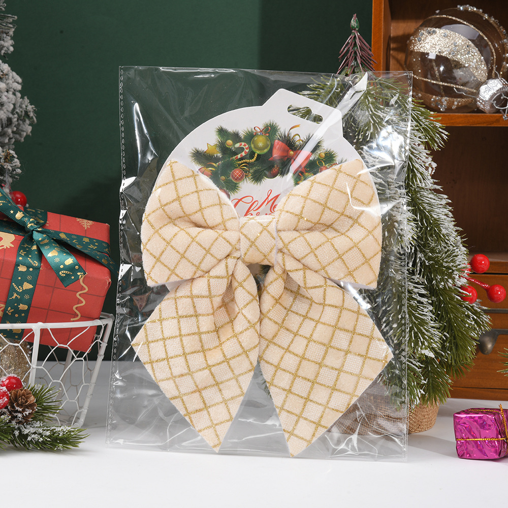 Adornos navideños transfronterizos 2026: pequeños adornos para árboles de Navidad, lazos, estrellas para la punta del árbol, Papá Noel, accesorios colgantes.