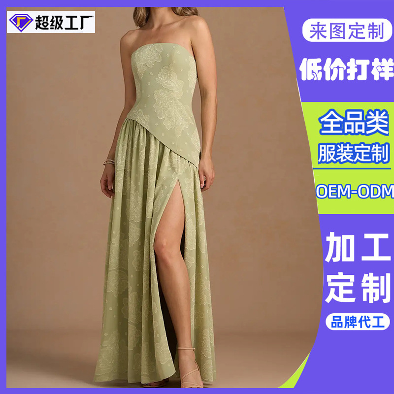 Dongguan Humen Factory Custom-Made Cross-Border Women's Sleeveless Floral Silk Satin Patchwork Floral Porcelain Maxi Dress Dongguan Humen Factory Custom-Made Cross-Border Women's Sleeveless Floral Silk Satin Patchwork Floral Porcelain Maxi Dress