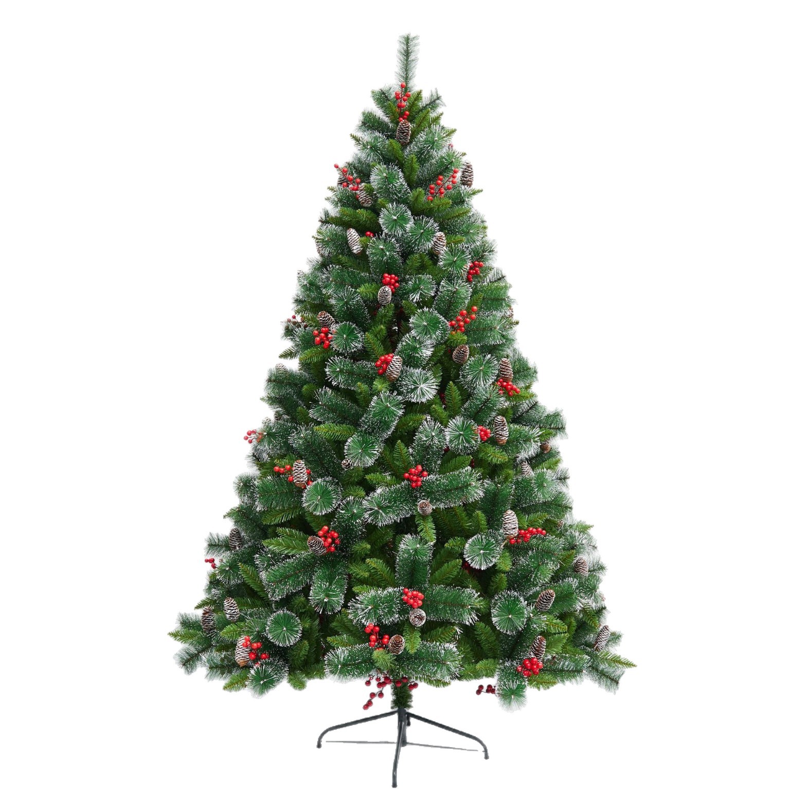 Árbol de Navidad híbrido de alta gama 1.5 - 2.4m estilo de pino de fruta roja decoración doméstica al aire libre gran decoración