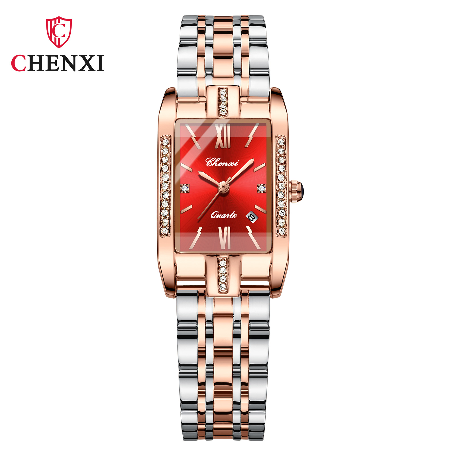 CHENGXI Chenxi 315 reloj de cuarzo cuadrado de moda para mujer impermeable creativo correa de acero moda Cross-Border Watch
