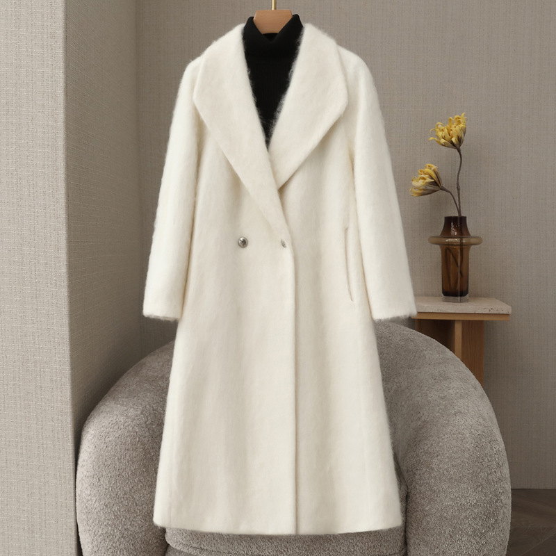 2026 Autumn and Winter New Style Cashmere Coat for Women, Mid-Length, Lazy Style, Loose, High-End, Brushed Long Woolen Coat for Women 2026 Autumn and Winter New Style Cashmere Coat for Women, Mid-Length, Lazy Style, Loose, High-End, Brushed Long Woolen Coat for Women