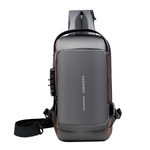 Men's Chest Bag Password Lock Anti-Theft Cycling Bag Casual Outdoor Running Travel Hip Bag Single Shoulder Cross-Body Sports Backpack