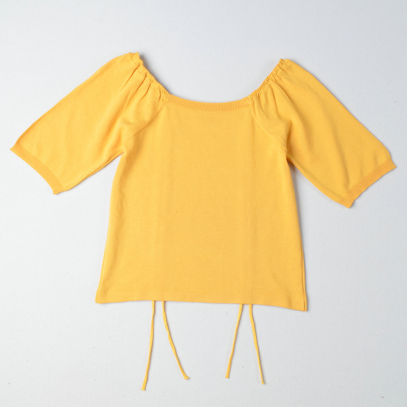 Drawstring cropped short-sleeved top nihaostyle clothing wholesale NSYIC68097