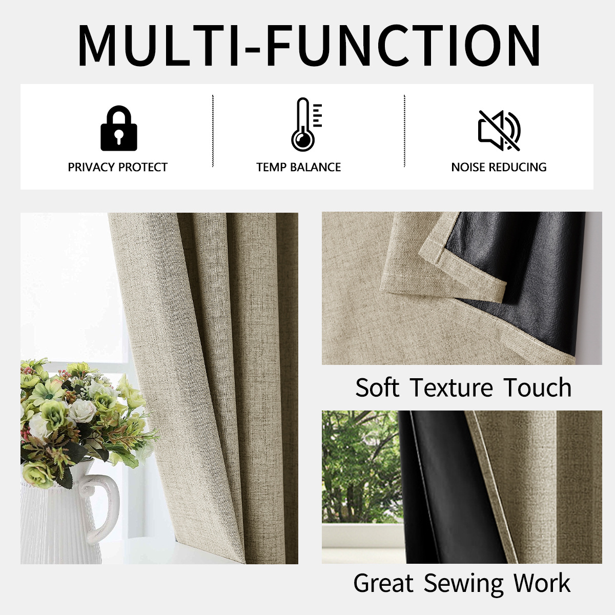 El superventas de Amazon, imitación de cáñamo, cáñamo arcoíris, película negra, cortinas opacas completas, protección solar para sala de estar, fabricante de fuentes de cortinas terminadas