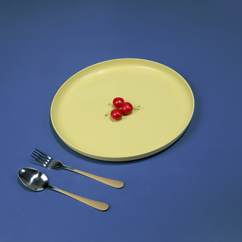 30cm bandeja redonda paja de trigo placa hogar taza de té Placa de fruta Placa de puesto bandeja placa resistente a la caída
