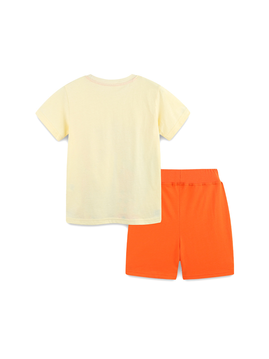 AostaBetty juego de niños de algodón de punto camiseta de manga corta de dos piezas de estilo europeo y americano juego de deportes para niños transfronterizos