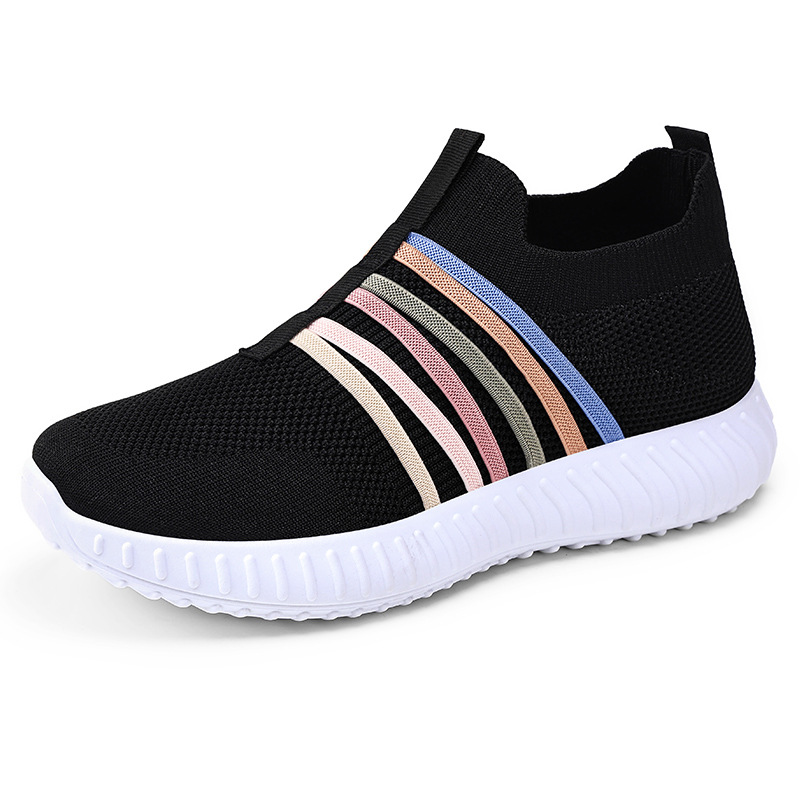 Zapatos de Mujer, Estilo Versátil de Primavera, Zapatos Sin Cordones de Talla Grande, Zapatos para Mamá, Zapatos de Malla Transpirable, Zapatos Casuales de Moda