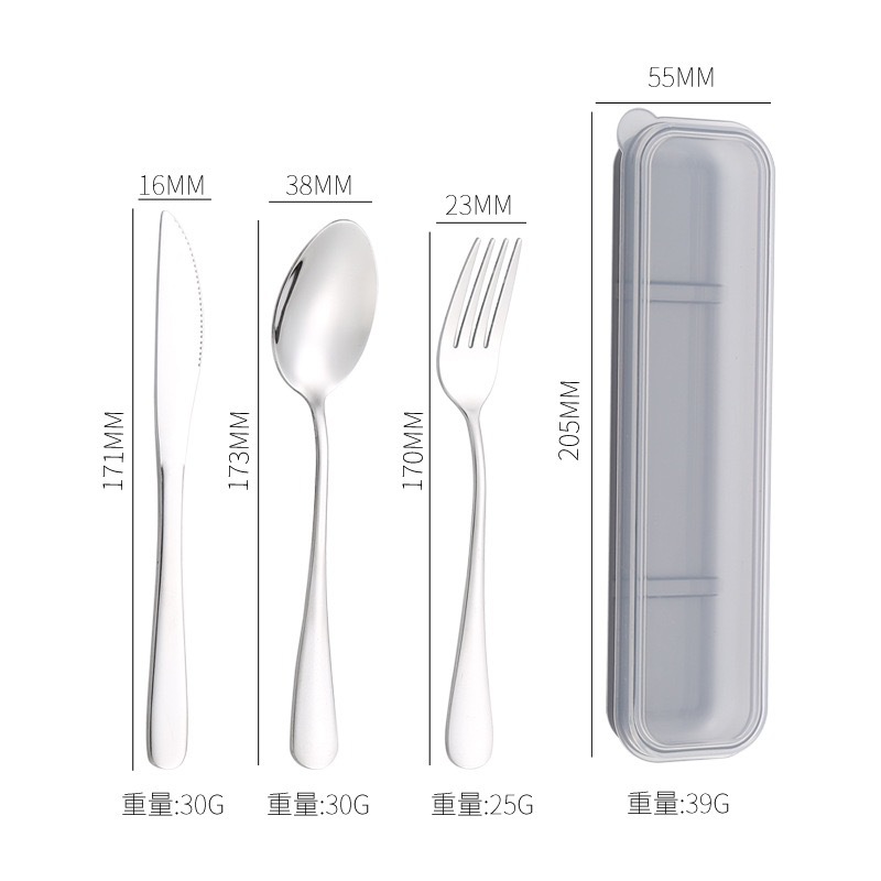 Cuchillo y tenedor de cubierta de acero inoxidable transfronterizo cuchillo y tenedor de tres piezas hotel cuchillo y tenedor de filete de comida occidental conjunto portátil regalos