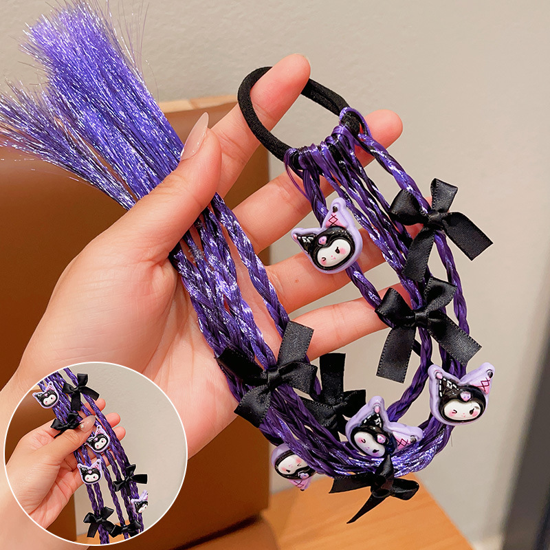 Niña dulce y fresco muñeca trenzada sucia Kullomi niños peluca de dibujos animados trenzada anillo de pelo trenzado artefacto de la correa de goma cuerda de pelo