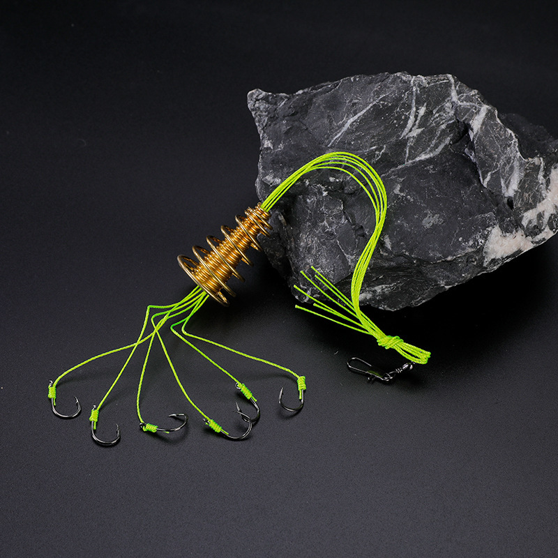 Anti-Snag Explosion Hook Large Spring Hook Line Set Iseama Fish Hook Sea Rod Casting Rod Fishing Set Carp Hook Set