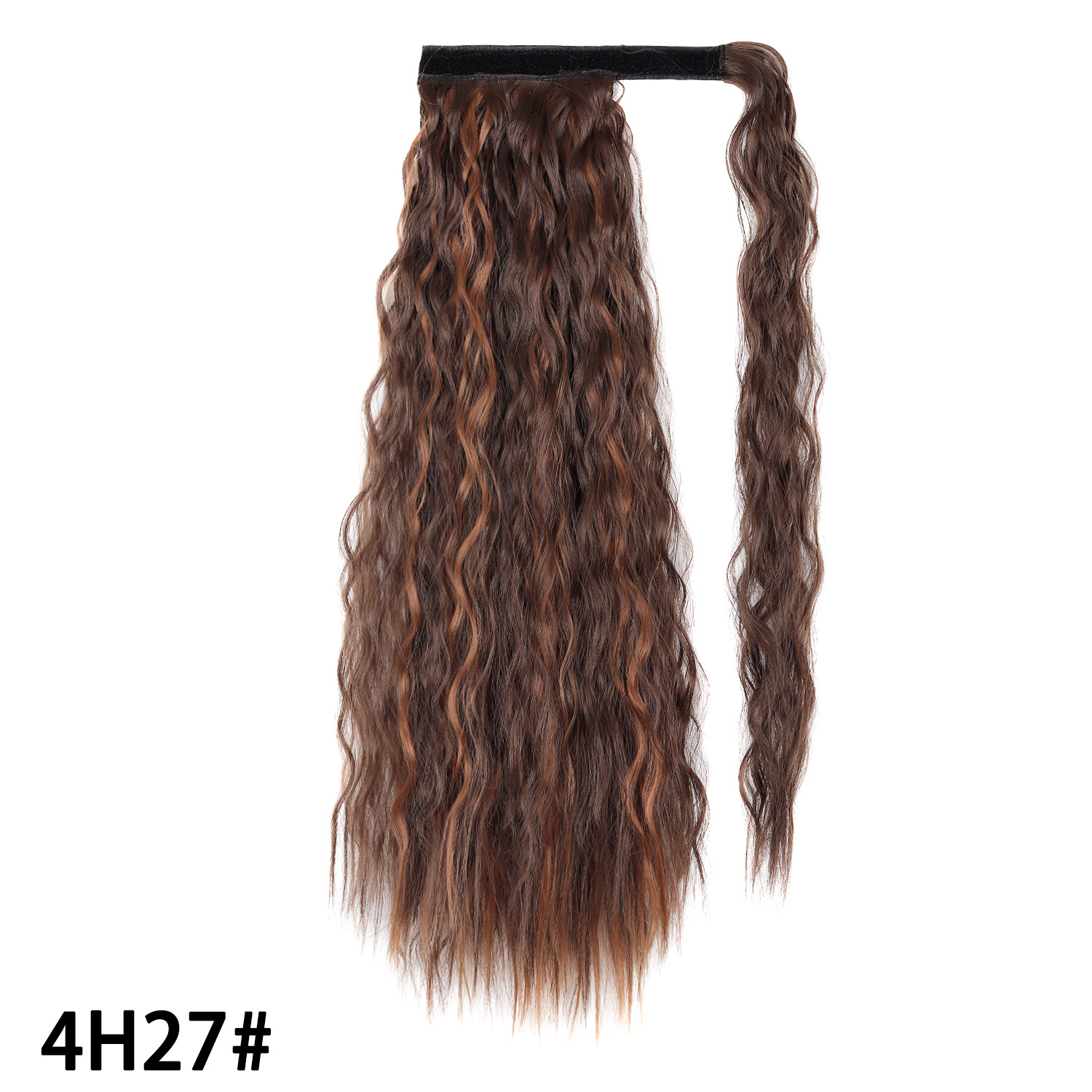 Lockig hästsvans av syntethår med kardborrefäste_voghion.com