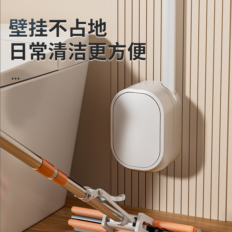 Manufacturer Wholesale Wall-Mounted Disposable Toilet Brush Set with Universal Replacement Brush Heads, No-Wash, Dissolvable, Household Toilet Cleaning Brush