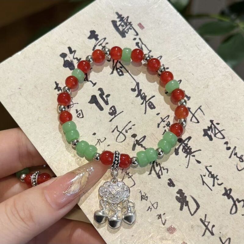 新中式如意平安锁仿和田玉手串复古手串批发小众设计母亲节礼物|undefined