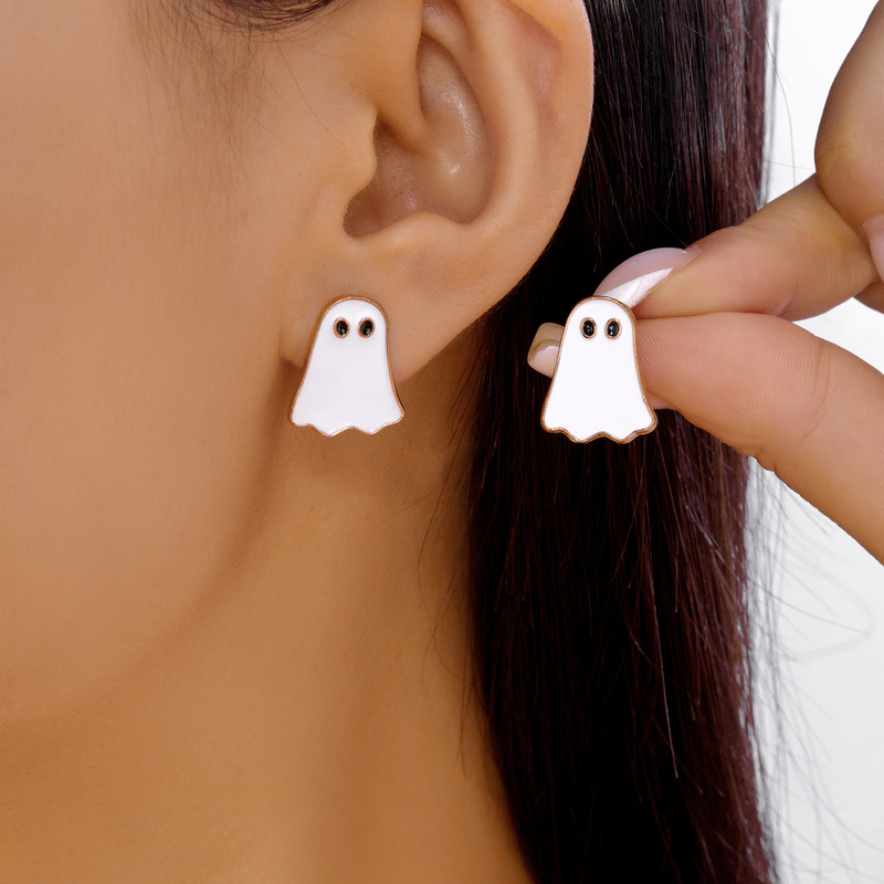 ヨーロッパとアメリカの新しいハロウィン立体血まみれのハートネックレスイヤリングセット多用途ゴーストハロウィンジュエリー女性卸売|undefined