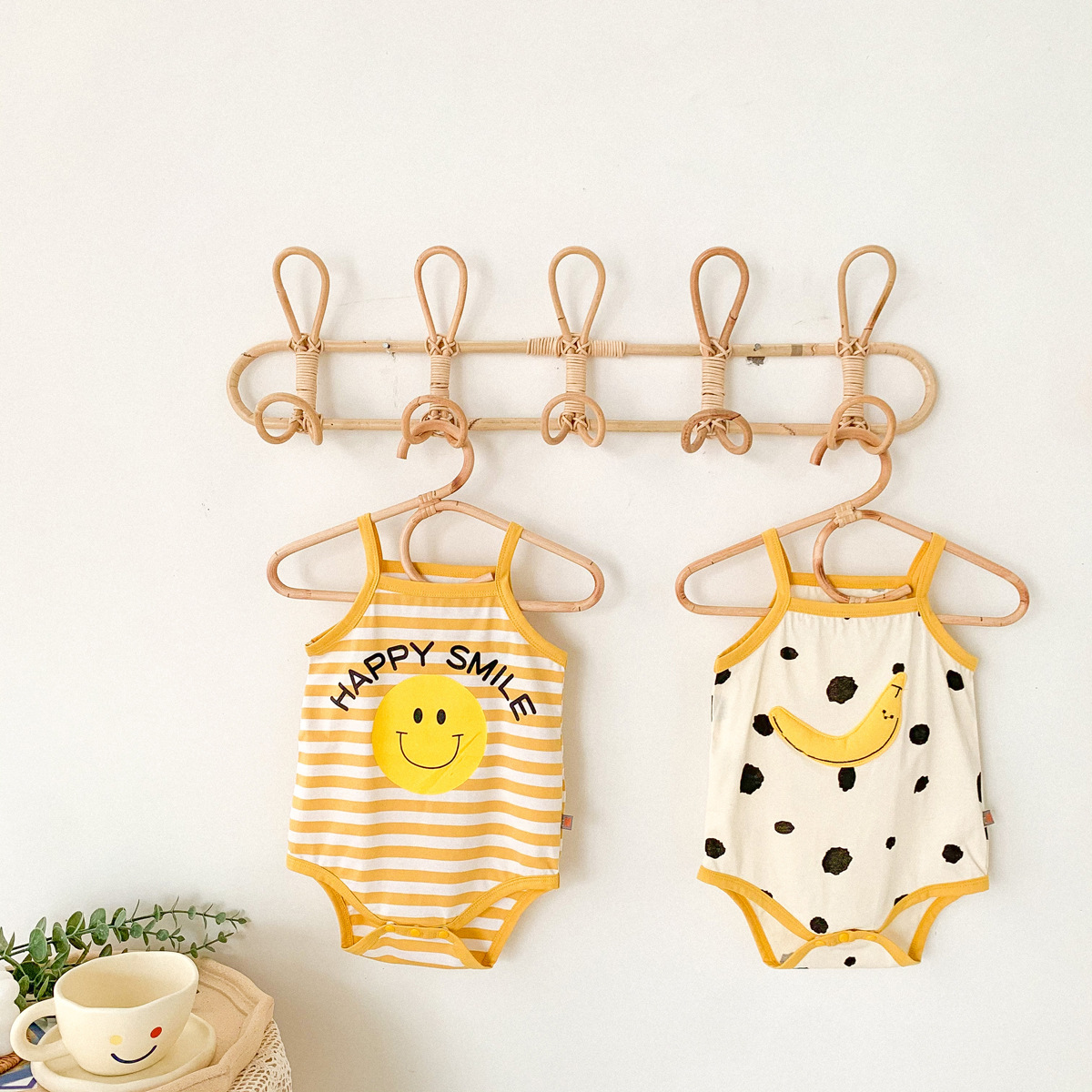 Baby Sleeveless Cute Smiley Loose Casual One-piece Thin Full Printed Romper display picture 25