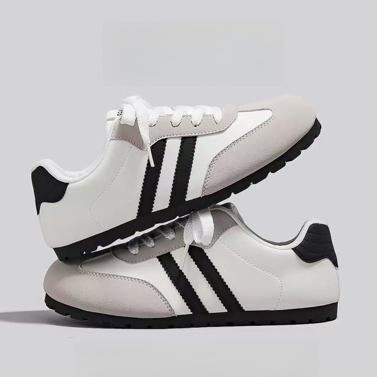 Mujeres 2026 primavera y otoño nuevo estilo de estilo de campus zapatos casuales de fondo plano de moda zapatos blancos de cabeza redonda de verano transpirables