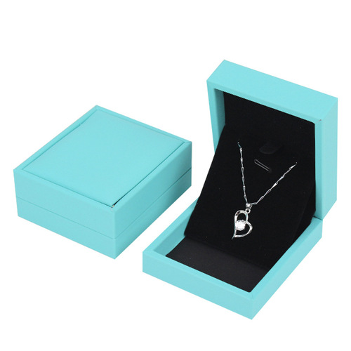 Brushed PU leather jewelry box packaging box ring pendant necklace bracelet gift box set box with printable logo