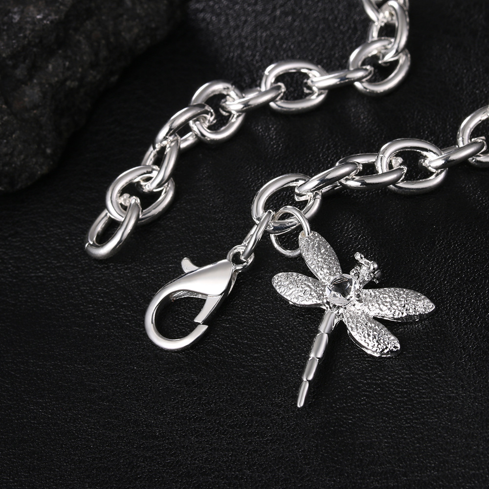 Vintage European Style Silver Plated Zirconia Bangle Bracelet_voghion.com