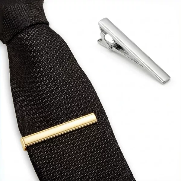 Light Luxury Smooth Copper Tie Clip, Simple Plain Design for Men's Formal Wear, Available in Gold and Silver