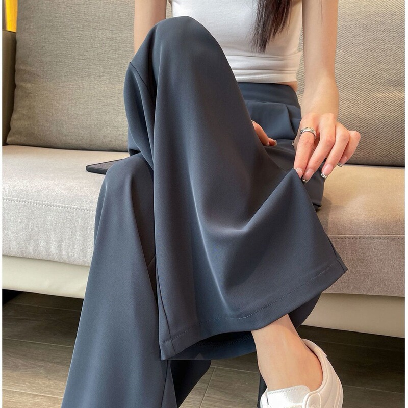 秋冬高腰胖mm大码显瘦加绒加厚阔腿裤女宽松小个子休闲直筒长裤子|undefined