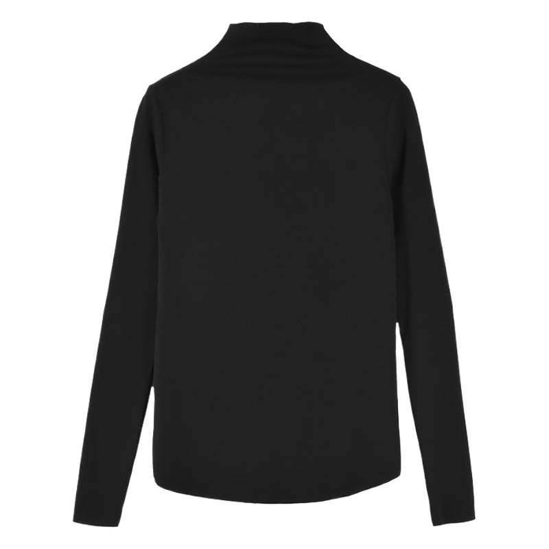 2023 cuello alto camisa de fondo de las mujeres de otoño e invierno de color sólido de manga larga Camiseta de las mujeres nuevo estilo coreano slim fit adelgazante versátil top