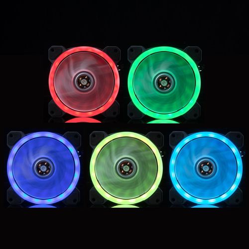 Chassis fan 12CM dual aperture 2nd generation computer fan light-emitting LED Aurora eclipse chassis cooling fan