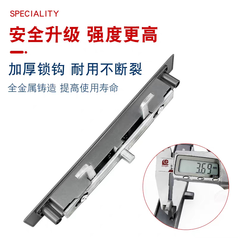 Aleación de aluminio puerta de pantalla plegable doble gancho cerradura antirrobo con llave de oro y plata cerradura de puerta de ventana puerta de diseño de cerradura