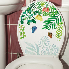 旅康MT34007花草世界馬桶貼衛生間防水裝飾綠植自粘牆貼蝴蝶貼畫