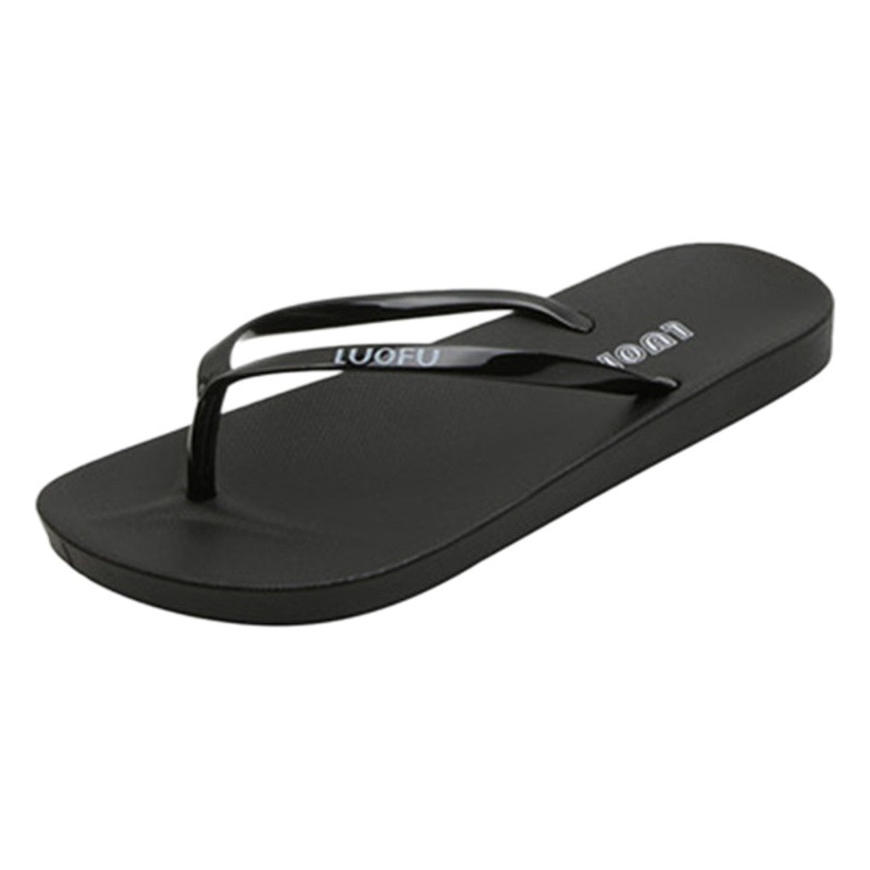 Luofu flip-flop verano estudiante fiesta cómodo ligero resistente al desgaste plana flip-flop zapatillas de baño simple