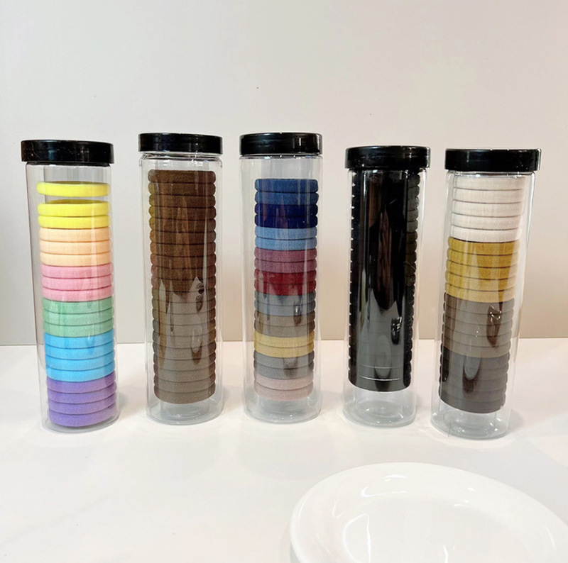 Korean Version of 20 High-Elasticity Seamless Rubber Bands in a Jar, Elegant Towel Ring Hair Ties, Fluffy Hair Care Korean Version of 20 High-Elasticity Seamless Rubber Bands in a Jar, Elegant Towel Ring Hair Ties, Fluffy Hair Care