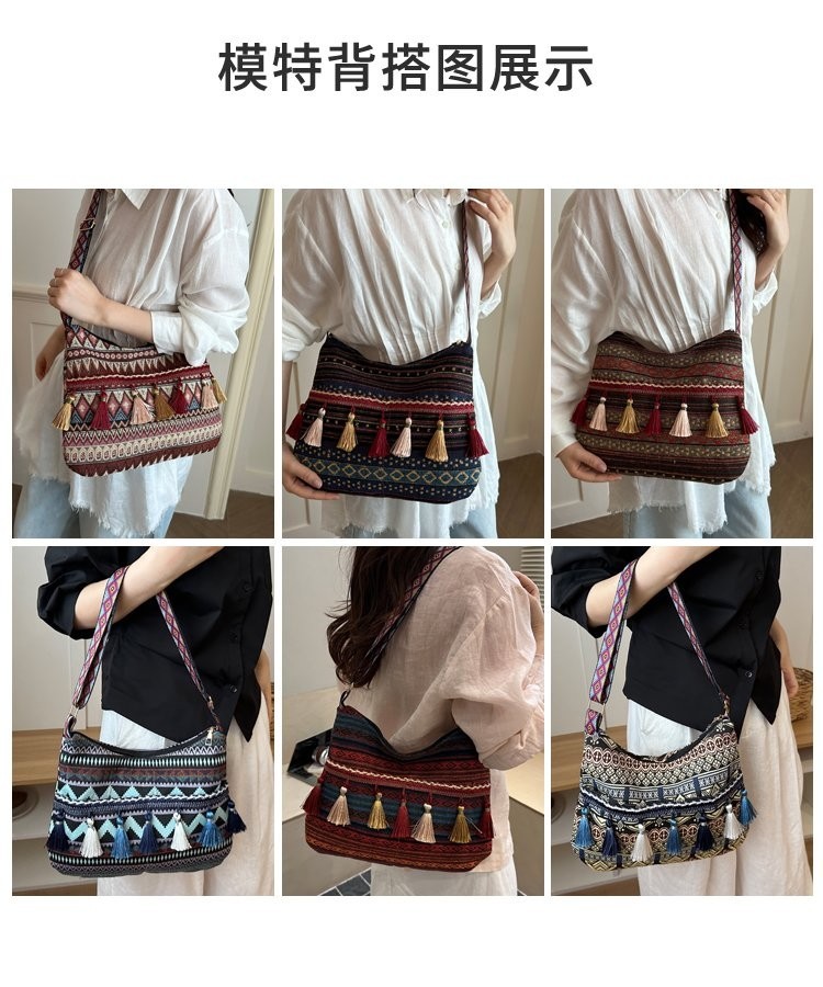 2026 nuevo bolso de hombro bordado bohemio bolso de hombro de gran capacidad